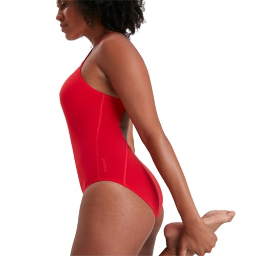 Speedo Essential Badeanzug Damen Sport, Rot - 6