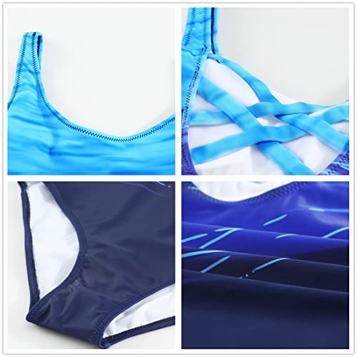 Damen Badeanzug in Blau - 4